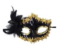 Generisch Máscaras de Halloween: máscaras de encaje para mujer, color negro, máscara de encaje para carnaval, fiesta de graduación, G02 Gold, Talla única