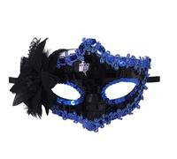 Generisch Máscaras de Halloween: máscaras de encaje para mujer, color negro, máscara de encaje para carnaval, fiesta de graduación, G01 Azul, Talla única