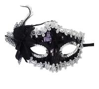Generisch Máscaras de Halloween: máscaras de encaje para mujer, color negro, máscara de encaje para carnaval, fiesta de graduación, G07 Silver, Talla única