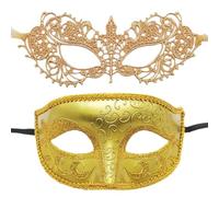 Generisch Mascarilla de baile de máscaras, par de cubiertas faciales, 2 piezas creativas para mujer, cubiertas faciales preciosas mascaradas para parejas, accesorios para mascarada