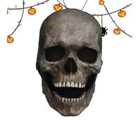 Generisch Maschera A Forma Di Teschio - Maschera Da Scheletro Decorazioneche Muove La Mascella | Travestimento Di Halloween Con Calotta Con Bocca Mobile Per Fijo E Travestimenti Spaventosi