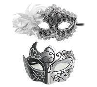 Generisch Masquerade Sequins Caveman MardiMasquerade Sequins Caveman Mardi Boca Nariz Cubierta Diseño Flores, plata, Talla única