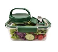 Generisch Meal Prep - Tarro de ensalada de 15 x 20 x 14 cm, material, forma rectangular, recipiente para salsa separado, recipiente a prueba de fugas, para la oficina, escuela, gimnasio, picnic