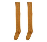 Generisch Medias de apoyo 40 Den Sock High The Knee Lightweight Cotton Socks Brown Medias sin soporte, amarillo, Talla única