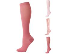 Generisch Medias de apoyo para mujer, deportivas largas, medias de compresión, suaves, lisas, informales, transpirables, hasta la rodilla, para deportes, correr, viajes en avión, ciclismo