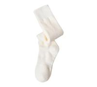 Generisch Medias de mujer de moda con patrones decorativos de color sólido engrosadas cálidas para los días fríos de invierno calcetines largos cómodos de punto suave, Blanco, talla única