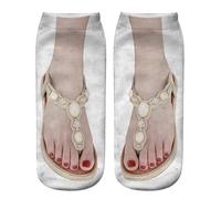 Generisch Medias sin soporte opacas rojas divertidas calcetines ocultos para correr para mujer, personalizables, medias abiertas, N, Talla única