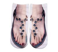 Generisch Medias sin soporte opacas rojas divertidas calcetines ocultos para correr para mujer, personalizables, medias abiertas, AD, Talla única