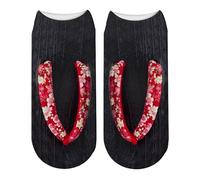 Generisch Medias sin soporte opacas rojas divertidas calcetines ocultos para correr para mujer, personalizables, medias abiertas, s, Talla única