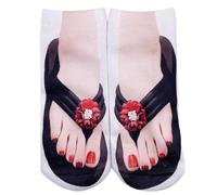 Generisch Medias sin soporte opacas rojas divertidas calcetines ocultos para correr para mujer, personalizables, medias abiertas, AL, Talla única