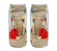 Generisch Medias sin soporte opacas rojas divertidas calcetines ocultos para correr para mujer, personalizables, medias abiertas, Y, Talla única