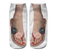 Generisch Medias sin soporte opacas rojas divertidas calcetines ocultos para correr para mujer, personalizables, medias abiertas, O, Talla única