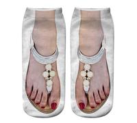 Generisch Medias sin soporte opacas rojas divertidas calcetines ocultos para correr para mujer, personalizables, medias abiertas, M, Talla única