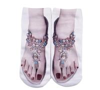 Generisch Medias sin soporte opacas rojas divertidas calcetines ocultos para correr para mujer, personalizables, medias abiertas, AI, Talla única