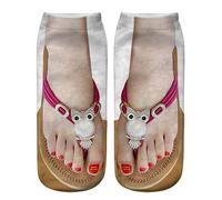 Generisch Medias sin soporte opacas rojas divertidas calcetines ocultos para correr para mujer, personalizables, medias abiertas, marrón, Talla única