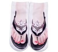 Generisch Medias sin soporte opacas rojas divertidas calcetines ocultos para correr para mujer, personalizables, medias abiertas, AK, Talla única