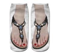 Generisch Medias sin soporte opacas rojas divertidas calcetines ocultos para correr para mujer, personalizables, medias abiertas, K, Talla única