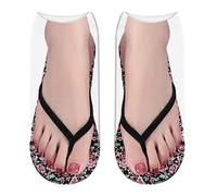 Generisch Medias sin soporte opacas rojas divertidas calcetines ocultos para correr para mujer, personalizables, medias abiertas, AC., Talla única