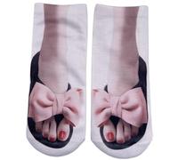 Generisch Medias sin soporte opacas rojas divertidas calcetines ocultos para correr para mujer, personalizables, medias abiertas, Ae, Talla única