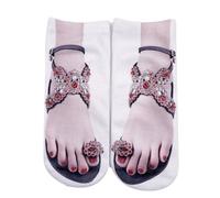 Generisch Medias sin soporte opacas rojas divertidas calcetines ocultos para correr para mujer, personalizables, medias abiertas, AF., Talla única