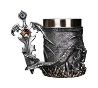 Generisch Medieval Beer Mug, 600 ml Travel Mug, Dragon Pattern Mug, Vintage Coffee Mug, 600 ml Medieval Vintage Coffee Mug with Medieval Dragon Design for Hot Chocolate, Water, Beer, Coffee and Tea