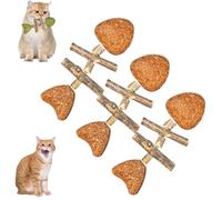 Generisch Mejora la salud dental de tu gato, juguete dental natural para gatos, juguete creativo en espiga para gatos, varilla de limpieza dental de madera con hierba gatera
