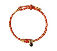 Generisch Mensaje Pareja Mensajes Pulsera Ankle Rope With Eight Buddha Charms Birth Year Jewelry Junco Natural Rodonita Joyería, 26, cloth