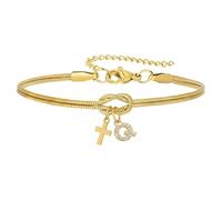 Generisch Mensaje Plata Natural Anillos Corazón y Circonita Redonda Adorna Colgante de Hueso de 26 Letras en - Una joya elegante y delicada para diario en Negro Perla en Pulsera Joyería, 17.00, Metal