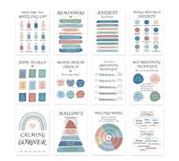 Generisch Mental Health Poster Mental Health Bulletin Board, 12 x Affirmation Awareness Wallpaper, Motivational Feeling for Nursery Room, Positive Quotes Wellbeing, 10.43x14.37x0.2 pulgadas