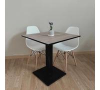 Generisch Mesa de bistró cuadrada con pata central 60/70/80 cm Roble Capri - Negro, 60 x 60