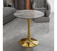 Generisch Mesa de café de 70 cm, moderna mesa de comedor con tapa de mármol para 2-4 personas, versátil en el salón o comedor.