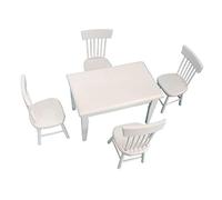 Generisch Mesa de comedor blanca con diseño de casa de muñecas, modelo 112 en miniatura, juego de muebles, colección decorativa (blanco, talla única)