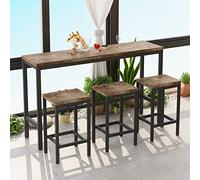 Generisch Mesa de comedor de diseño moderno con 3 estantes, fácil de montar, color natural