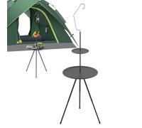 Generisch Mesa de nombramiento - Mesa de Camping Plegable | Mesa de Camping con Soporte para lámpara | Accesorios compactos para balcón, jardín, terraza, Campamento, Sala de Estar