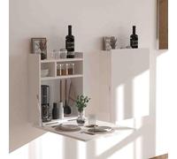 Generisch Mesa de pared plegable para ahorrar espacio, mesa flotante y buffet con compartimentos de almacenamiento para oficina en casa, 100 x 65 cm