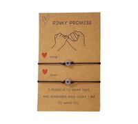 Generisch Message Mm Valentin Pulsera HEART AMOR Thread Love Couple For Friends Mascot Charm Lovers Rosa Natural Anillos, talla única, Plástico