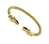 Generisch Message Pulsera Pulsera Pulsera Joyería Stainless Doble Wolf Head -Knot Ciclist Grandes Colores Perlas Frases Pulsera, talla única, Metal