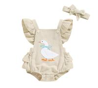 Generisch Mi bebé niña traje recién nacido pelele bodi pana overoles ropa infantil (caqui 2, 9-12 meses)