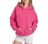 Generisch Mi cuenta Mis pedidos Sudadera con capucha suelta Sudadera de manga larga Bolsillo Drop Hombro Suéter Top Ropa Adolescentes, Rosa intenso., XL