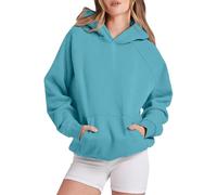 Generisch Mi cuenta Mis pedidos Sudadera con capucha suelta Sudadera de manga larga Bolsillo Drop Hombro Suéter Top Ropa Adolescentes, azul, M