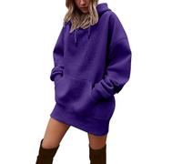 Generisch Mi cuenta Mujeres Sudaderas con capucha Vestido con capucha Vestido Casual Manga Larga Túnica Sudaderas de gran tamaño con bolsillo Chaqueta con capucha Hombres, morado, S
