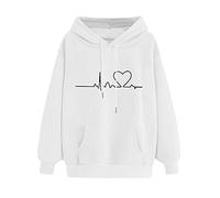 Generisch Mi Mis ollas una camisa con capucha en el club suéter corto mujer, Blanco, M