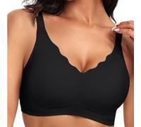 Generisch Mi pedido Sujetador suave Bralette Cubierta completa Sujetador diario Bustier Con Acolchado, Negro , M