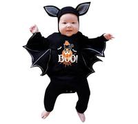Generisch Mi primer traje de Halloween para recién nacidos, niños y niñas, ropa de cosplay, ropa de murciélago infantil, mono (negro, 0-3 meses)