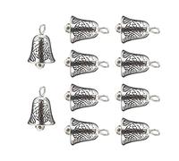 Generisch Mini campanas para manualidades, aleación de plata, decoración para colgantes, pulseras, collares, bisutería, 20 unidades