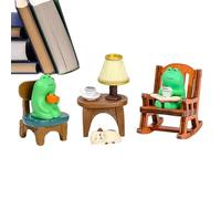 Generisch Mini estatua de rana mecedora | Jardín de rana de resina | Bonita estatua de rana sentada para jardín de rocas, patio, estatua decorativa de rana de jardín para césped al aire libre y