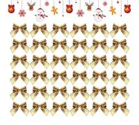 Generisch Mini Gift Bows - navideño, 5 x 5 cm Ribbons for Gift Wrapping, Fabric Bow Embellishments with Cheerful Appeal, Bows & Ribbons, Ribbon Decorations for Mantel, Fireplace and Doorways