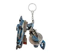 Generisch Mini llavero de sierra ingletadora | Llavero industrial acrílico 2D | Colgante de mochila con función de corte | Como decoración para carteras y carpinteros