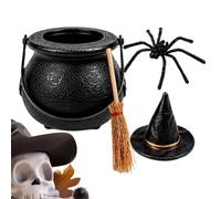 Generisch Mini Witches Cauldron Halloween Decoration, Holiday Decor & Spooky Table Centerpiece, Creative Witch Pot Ornament for Kids, Teens & Adults, Ideal for Haunted House Classroom