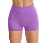 Generisch Minifalda mujer sexy látex mujeres moda pantalones sólidos leggings pantalones pantalones cortos pantalones cortos pantalones deportivos con cintura alta mono, morado, M